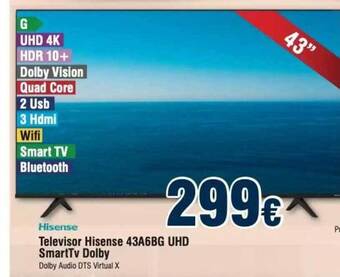 FROIZ Televisor Hisense 43a6bg Uhd Smarttv Dolby oferta