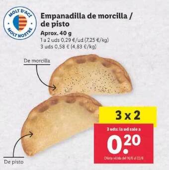 Lidl Empanadilla De Morcilla De Pisto oferta
