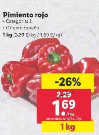 Lidl Pimiento Rojo oferta