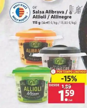 Lidl Gil Salsa Alibrava Allioli Allinegre oferta