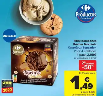 Carrefour 2a Unidad -50% Mini Bombones Rocher Nocciola Carrefour Sensation oferta
