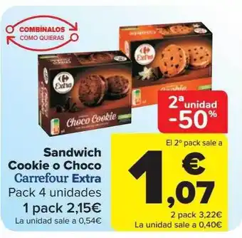 Carrefour Sandwich Cookie O Choco oferta