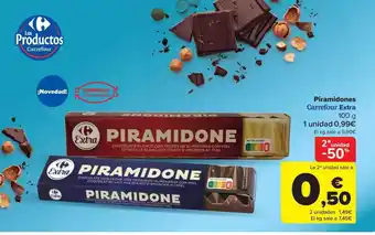 Carrefour 2a Unidad -50% Piramidones Carrefour Extra oferta