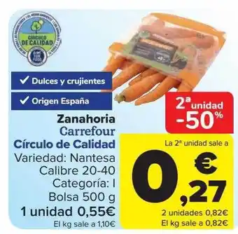 Carrefour 2a Unidad -50% Zanahoria Carrefour Círculo De Calidad oferta