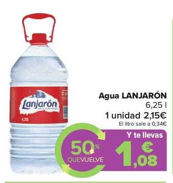 Carrefour Market Agua Lanjarón oferta