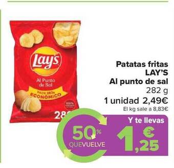Carrefour Market Patatas Fritas Lay's Al Punto De Sal oferta