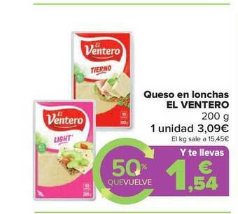 Carrefour Market Queso En Lonchas El Ventero oferta