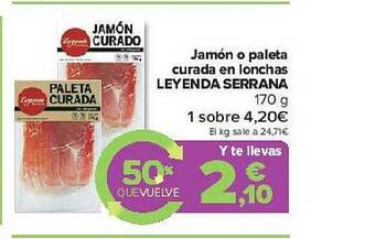Carrefour Jamón O Paleta Curada En Lonchas Leyenda Serrana oferta