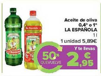 Carrefour Aceite De Oliva 0.4° O 1° La Española oferta