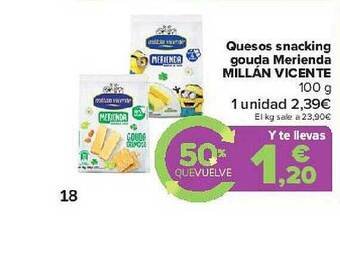 Carrefour Quesos Snacking Gouda Merienda Millán Vicente oferta