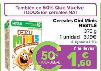 Carrefour Cereales Cini Minis Nestlé oferta