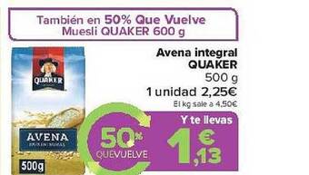 Carrefour Avena Integral Quaker oferta