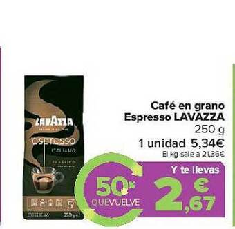 Carrefour Café En Grano Espresso Lavazza oferta