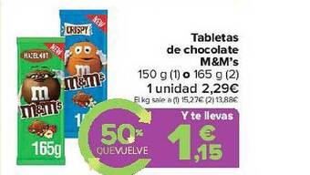 Carrefour Tabletas De Chocolate M&m's oferta