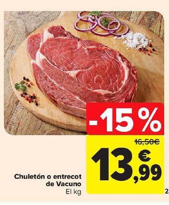 Carrefour Chuletón O Entrecot De Vacuno oferta
