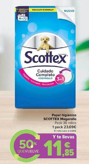 Carrefour Papel Higiénico Scottex Megarollo oferta