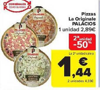 Carrefour 2a Unidad -50% Pizzas La Originale Palacios oferta