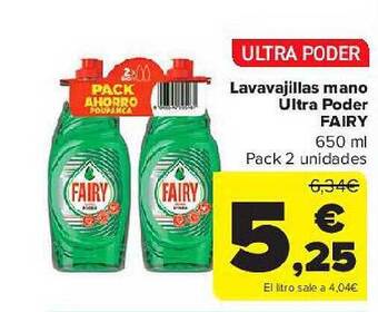 Carrefour Lavavajillas Mano Ultra Poder Fairy oferta