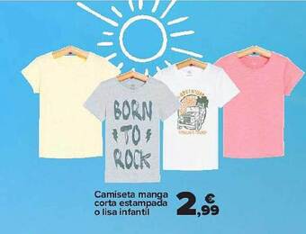 Carrefour Camiseta Manga Corta Estampada O Lisa Infantil oferta