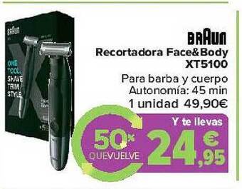 Carrefour Braun Recortadora Face&body Xt5100 oferta