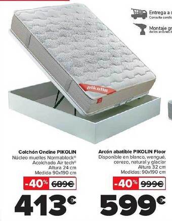 Carrefour Colchón Ondine Pikolin Arcón Abatible Pikolin Floor oferta