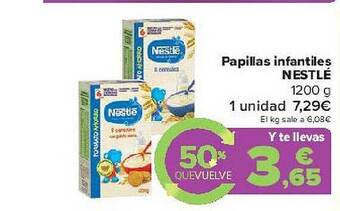 Carrefour Papillas Infantiles Nestlé oferta