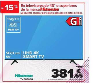 Carrefour Hisense Tv 58a6bg oferta