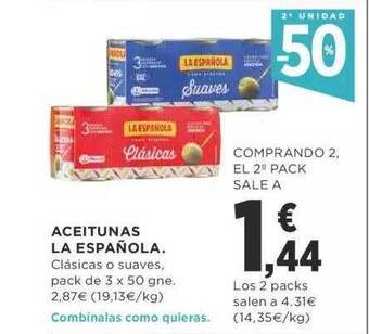 Supercor Exprés 2a Unidad -50% Aceitunas La Española oferta