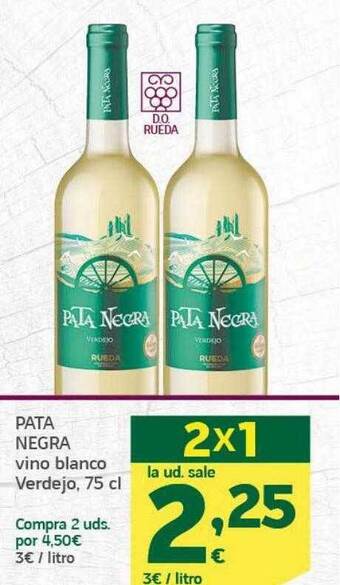 HiperDino Pata Negra Vino Blanco Verdejo oferta