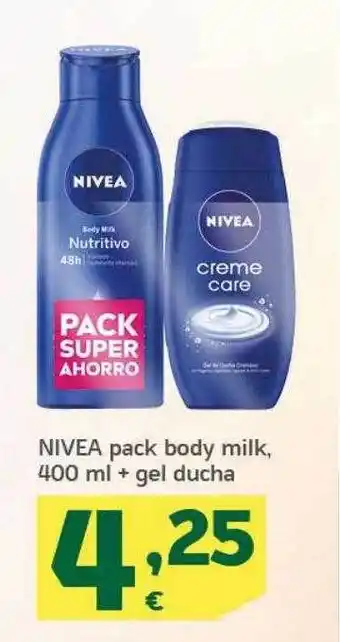 HiperDino Nivea Pack Body Milk + Gel Ducha oferta