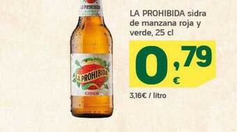 HiperDino La Prohibida Sidra De Manzana Roja Y Verde oferta