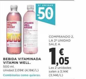 Supercor 2a Unidad -50% Bebida Vitaminada Vitamin Well oferta