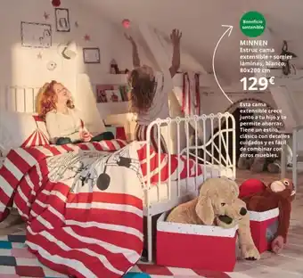 IKEA Minnen Estruc cama extensible + somier láminas 80 x 200 cm oferta