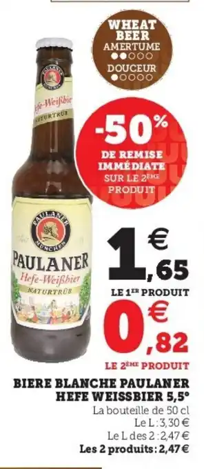Biere Blanche Paulaner Hefe Weissbier 5,5