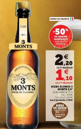 Super U Biere Blonde 3 Monts 8,5 offre