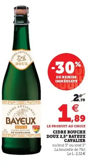 Super U Cidre bouche doux 2,5 bayeux cavalier offre