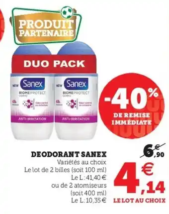 Super U Deodorant sanex offre