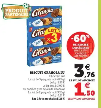Super U Biscuit granola lu offre
