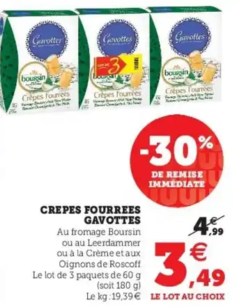 Super U Crepes fourrees gavottes offre