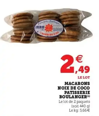 Macarons noix de coco patisserie boulanger