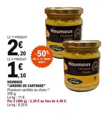 E.Leclerc Houmous Jardins de Carthage offre