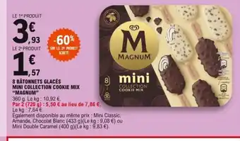 E.Leclerc Magnum 8 Bâtonnets Glacés Mini Collection Cookie Mix offre