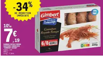 E.Leclerc Gambas Royale Rouge Sauvages Surgelées Gimbert Océan offre