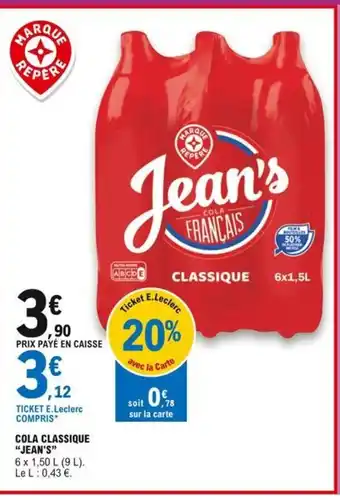 E.Leclerc Jean's Cola Classique offre