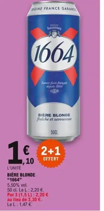 E.Leclerc 1664 Bière Blonde offre
