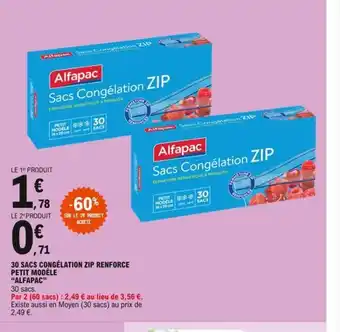E.Leclerc 30 Sacs Congélation Zip Renforce Petit Modéle Alfapac offre