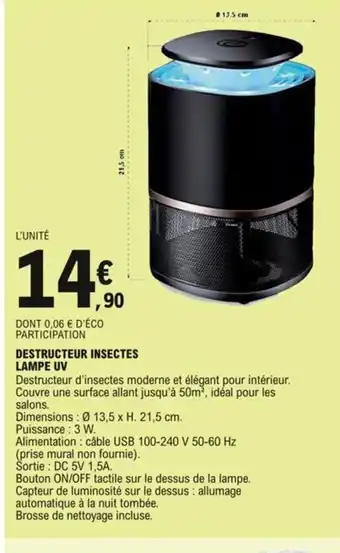 E.Leclerc Destructeur Insectes Lampe Uv offre