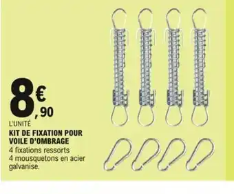 E.Leclerc Kit de Fixation Pour Voile d'Ombrage offre