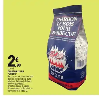 E.Leclerc Charbon 2,5kg Grilor offre