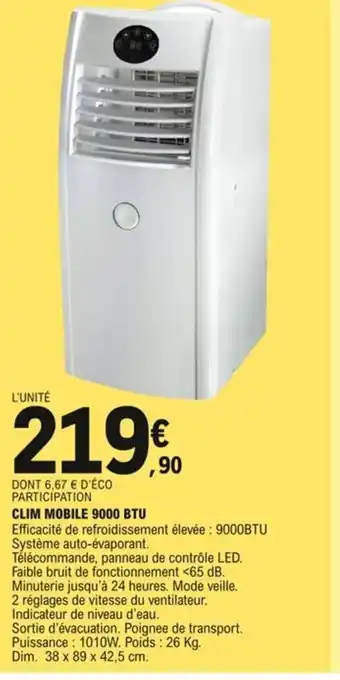 E.Leclerc Clim Mobile 9000BTU offre